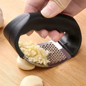 Household Manual Garlic Press Stainless Steel, Wear-resistant & Durable Multifunctional Kitchen Garlic Crusher Easy to Disassemble, Full Washable, No Residue