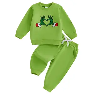 Canrulo Toddler Baby Boy Girl Christmas Outfit Sweatshirt Pants Sweatsuit Newborn Infant Monster Costume Clothes