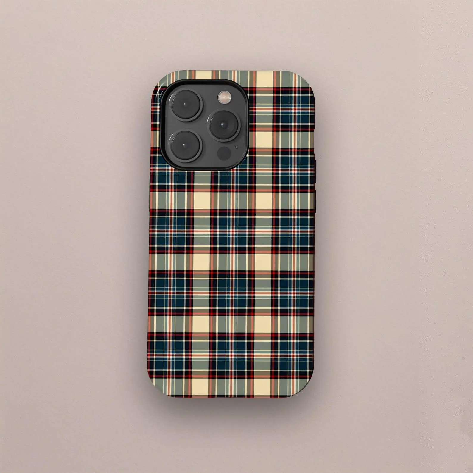 Gingham Checkered Phone Case, Fall Plaid Phone Case, Tartan Fabric Print Cover for iPhone 17 16 15 14 13 12 Pro Max, Samsung S25 S24 S23 S22