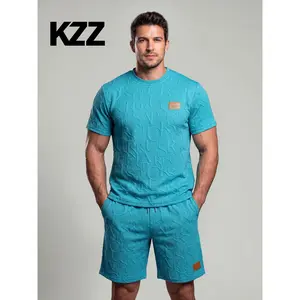 KZZ Men's Casual Fashion Two-Piece Set - Delicate Textile Construction Breathable and Comfortable Clothing for Menswear