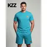 KZZ Men's 2-Piece Casual Commuter Fashion Set - Soft Crew Neck Short Sleeve T-Shirt, Breathable Plain Fabric Shorts, Menswear Clothing, Casual Commuter Set