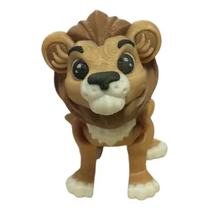 Articulating Lion 3D Printed Figurine Home Decor Shelf Ornament Movable Plastic Decoration