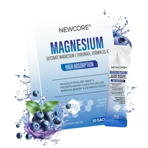 Newcore Liquid Magnesium Complex  with Vitamin K2 & D3 – Includes Glycinate and L-Threonate for Muscle, Heart, and Relaxation Support – 10.58oz
