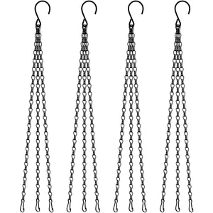 4 count 20In Hanging Basket Chains, Chains for Hanging Baskets, chain  hangers, Hanging  Chain, Pot Hangers decorative outdoor decorative chains for hanging bird feeder chain planter(Black)