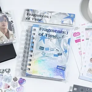 Fragments Of Time 60-Page Coil Sticker Book Multi-Element Die Cut Sticker Star Pets Text For Journaling Gift Letter Decoration