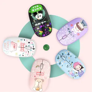 2.4G Bluetooth Wireless Mouse T9 3D Cartoon Painted Business Office Silent Optical Mouse