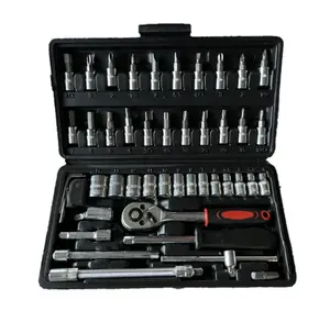 46 Pieces Car Repair Tool Kit - Ratchet Torque Wrench, Spanner, Screwdriver, Socket Combo Set for Bicycle Maintenance, Car Maintenance, DIY Enthusiasts, Home Use