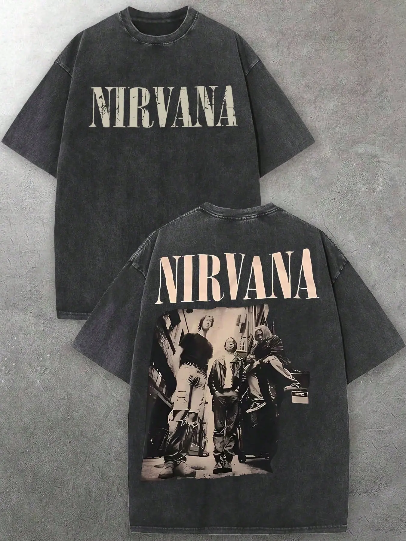 Men's Nirvanas Band Photo Graphic Crew Neck Short Sleeve T-Shirt | Soft Fabric | Grunge Rock Casual Outfits | Mens Graphic Tee Street Fashion