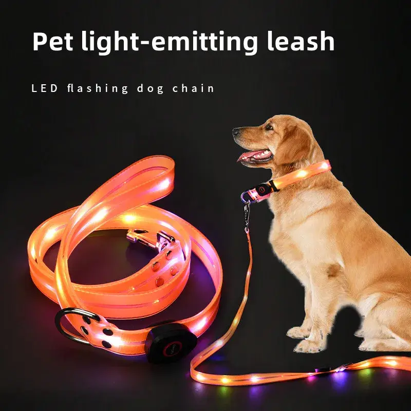 The AeroLume™ LED Dog Collar & Leash Set — USB Rechargeable Flashing Night Safety Set
