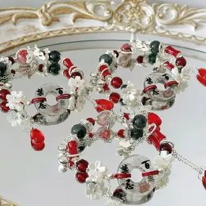 Heaven Official’s Blessing Xie Lian Huachen Bracelet - Chinese Fairycore with Red and Dark Stones, Decorative Elements, and Unique Design gifts