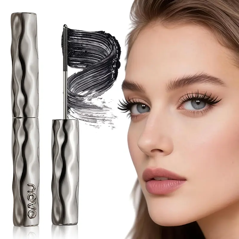 novo Metal Wand Mascara, Ultra-Fine Brush Lash Extension Mascara, Waterproof Smudge-Proof, Long Lasting Voluminous Lash Makeup for Beginners