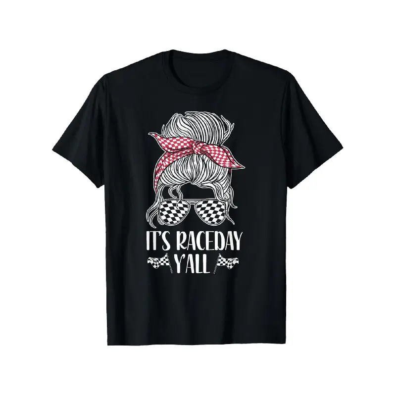 Women's Vintage Graphic Short-Sleeve Streetwear Tee Top - Dirt Track Go Kart Racing Merch, Casual Round Neck, Slightly Stretchy, 100% Fabric, S-XXXL Sizes, Ideal for Race Moms Oversized