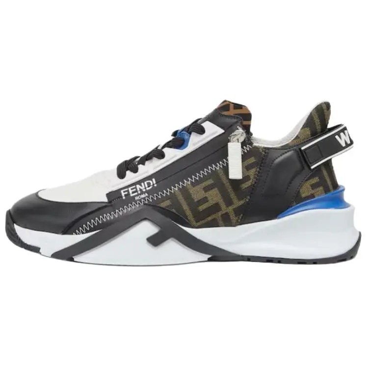 Fendi Men's Leather Low-Top Lace-Up Casual Shoes in Black Brown Trending Shoes, House White Official Shoes to Get / Maison Mihara Verifiable, with credentials and supporting global authentication