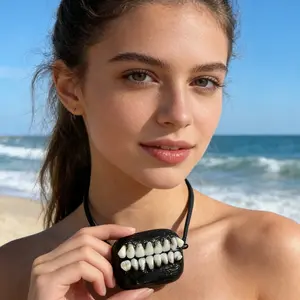 Horror Big Teeth Earphone Case, Bite-Resistant Protective Cover for 3rd & 4th Gen Headphones Pro/2/3, Shockproof Stereo Design, Earbuds, Headset