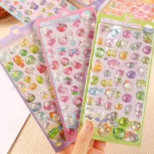 1pc Solid Sticker 3D Relief Gemstone Crystal Patch Cute Decal Phone Decoration Pattern, Adorable Mobile Accessory, Stylish Phone Decor