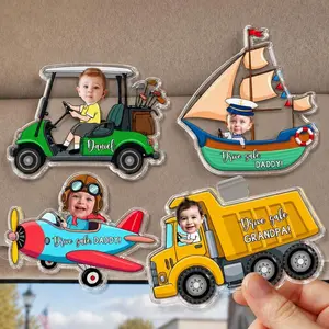 Personalized Vehicle Kids Photo Car Visor Clip: Custom Baby Face Sun Visor Clip, Fathers Day Gift for Dad Grandpa
