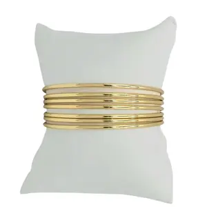 Set Size Small  of 7 Bangles - Gold Color Jewelry Piece