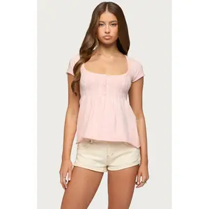 Edikted Women's Ulyana Cable Knit Babydoll Top