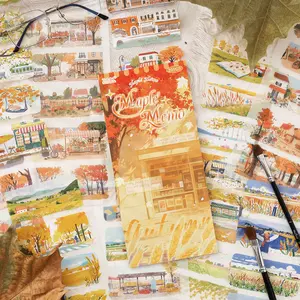 Seasonal Scenery Sticker Book, 20 Sheets Per Book, Four Seasons Appreciation Series Decorative Art Stickers for Journals & Bottles