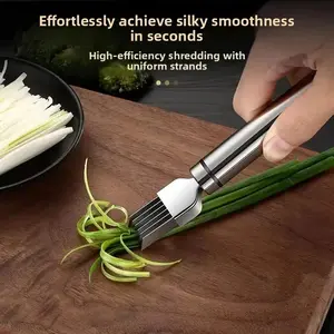 Stainless Steel Scallion Cutter Multi-Functional Slicing Knife Household Kitchen Tool Commercial Use Green Onion Shredder