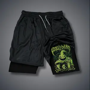 Halloween 80s 90s summer men shorts for men jorts outfit men graphic shorts Double-layer sports shorts Comfortable short shorts summer