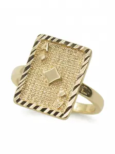 Square Ace Poker Ring, Unisex Fashion Jewelry, Daily Wear, Party, Holiday Gift Accessory, 1 Piece