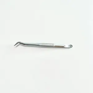 Stainless Steel Non-slip Basic Tweezers Bent-Tip Tweezers for Beginners