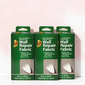 Self-Adhesive Drywall Repair Fabric Roll, 6 Inch x 25 Ft, White, Pack of 4, Reusable Mesh Tape for Wall Repair, Quick Patch and Crack Fix, Easy Application, Single Roll (282084)