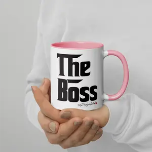 "The Boss" 11oz/15oz Mug with Color Interior - Ceramic Coffee Cup Drinkware