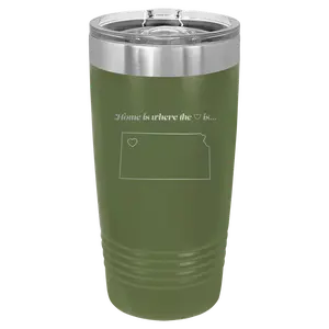 Kansas Heart 20 oz Tumbler | Olive Green