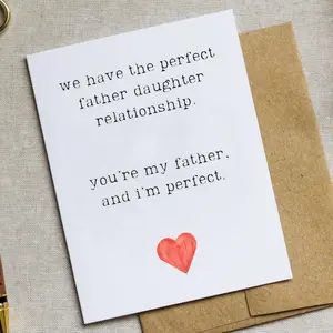 Father Daughter Card - Dad Birthday Card - Fathers Day - Perfect Daughter - Funny Snarky Greeting Card - Cute - Gift for Dad - TrendyGiftUSA