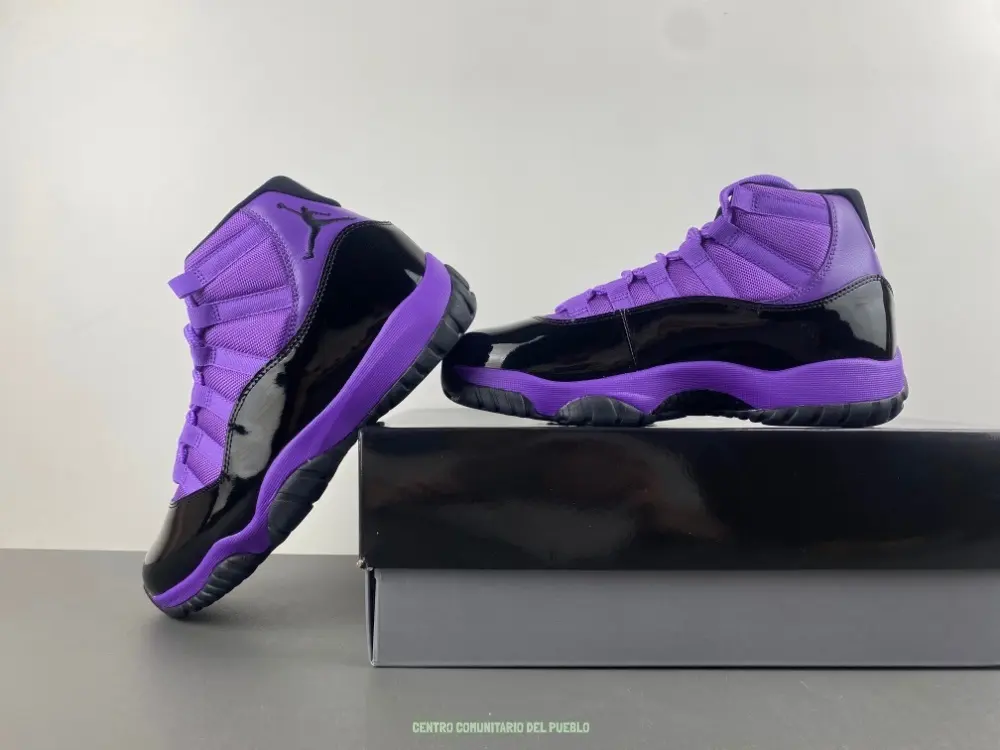 Unisex Purple-Black High-Top Sneakers for Sports Collectibles Accessories - Fabric Upper, Glossy Patent Leather Accent, Purple Trim, Black Serrated Outsole, Heel Air Cushion, Ideal for Daily Street Styling