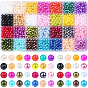 1960 count  Beads, 6mm 28 Colors Multicolor Loose Beads for Crafts with Holes for  Making, Small Filler Beads for Crafting Bracelet Necklace Earrings