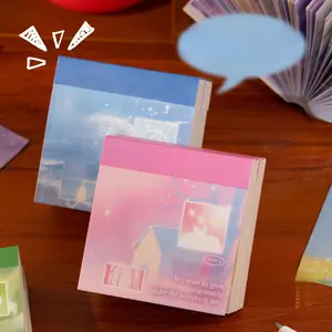 200 sheets minimalist sticky notes with fantasy scene themes, writable paper, minimalist style, self adhesive, DIY journals, scrapbooking, note taking