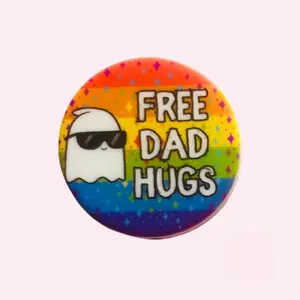 Free Dad Hugs Silicone Focal Bead Ghost Starr Plans Exclusive 28mm Food Grade Flexible 3mm Hole for Jewelry Making
