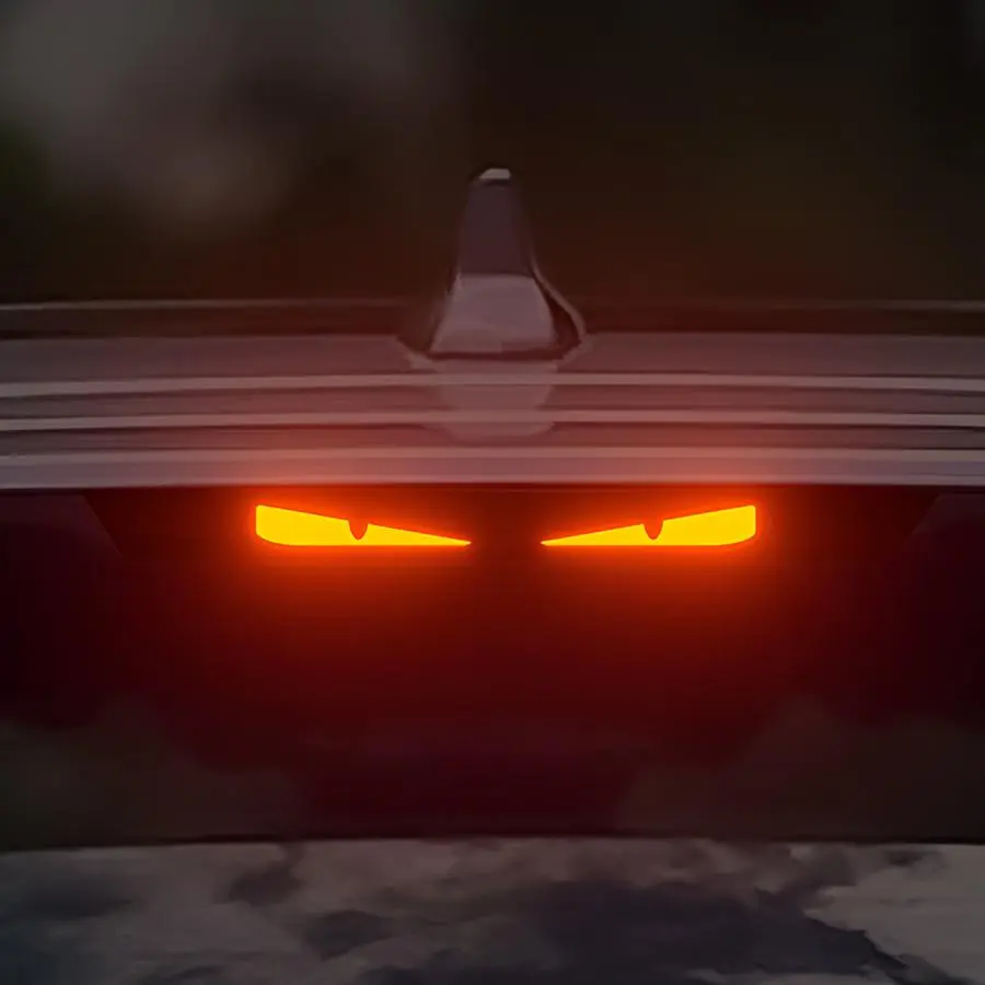 Car Rear Tail Light Decorative Sticker, Cute Cartoon Angry Eye Projector Light Sticker, Transparent Film Car Exterior Decoration Accessories, Decal For Cars, Vehicle Decoration, Automotive Decoration