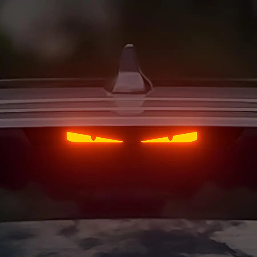 Car Rear Tail Light Decorative Sticker, Cute Cartoon Angry Eye Projector Light Sticker, Transparent Film Car Exterior Decoration Accessories