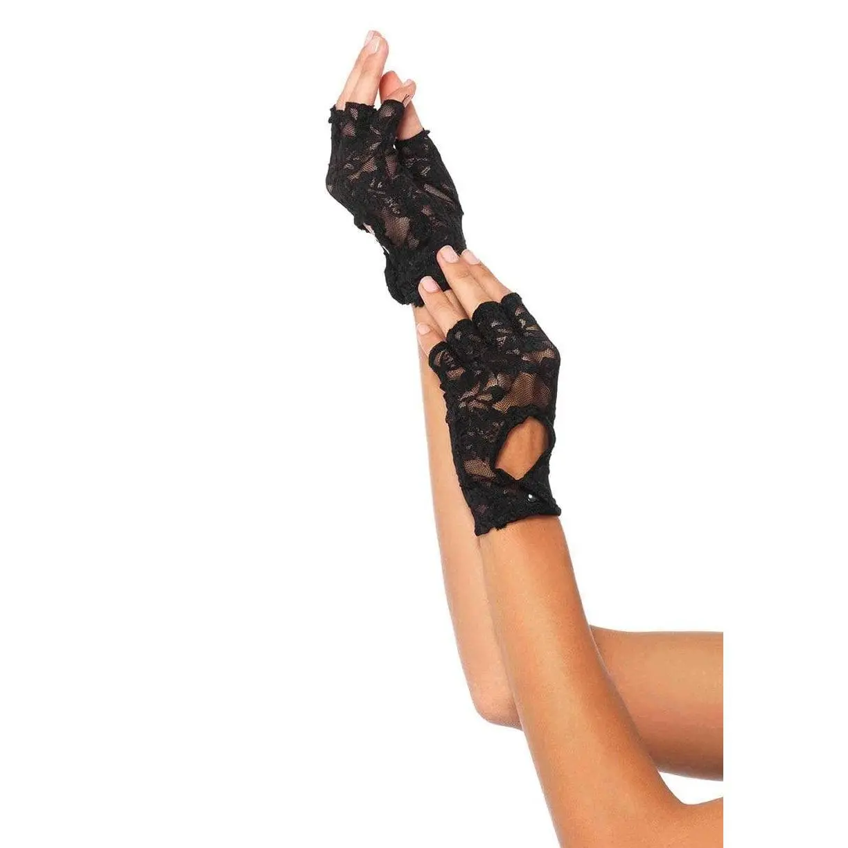 Adults' Lace Keyhole Fingerless Gloves, Stylish Fashion Accessories for Daily Wear