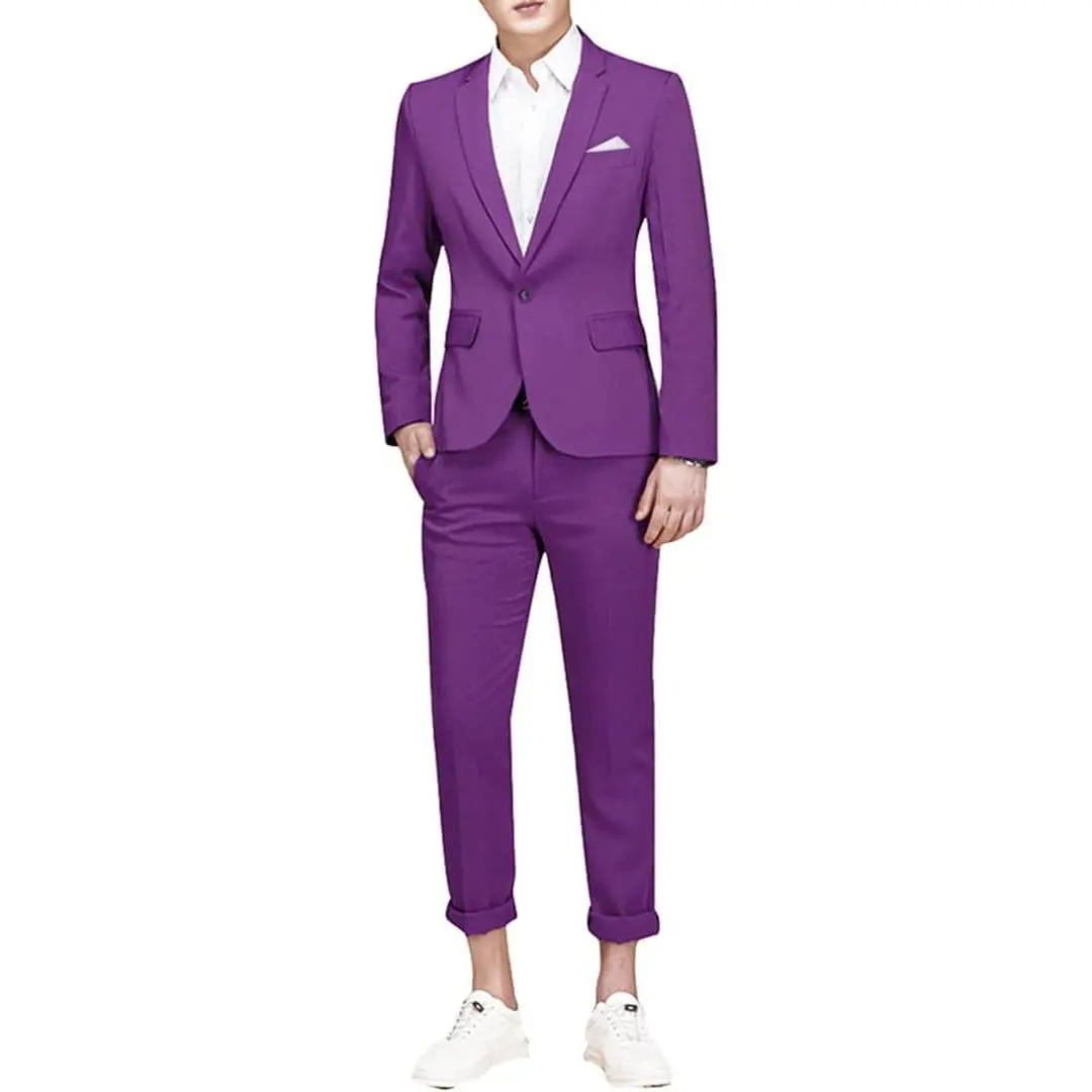 Men's Suit Single-Breasted One Button Center Vent 2 Pieces Slim Fit Formal Suits