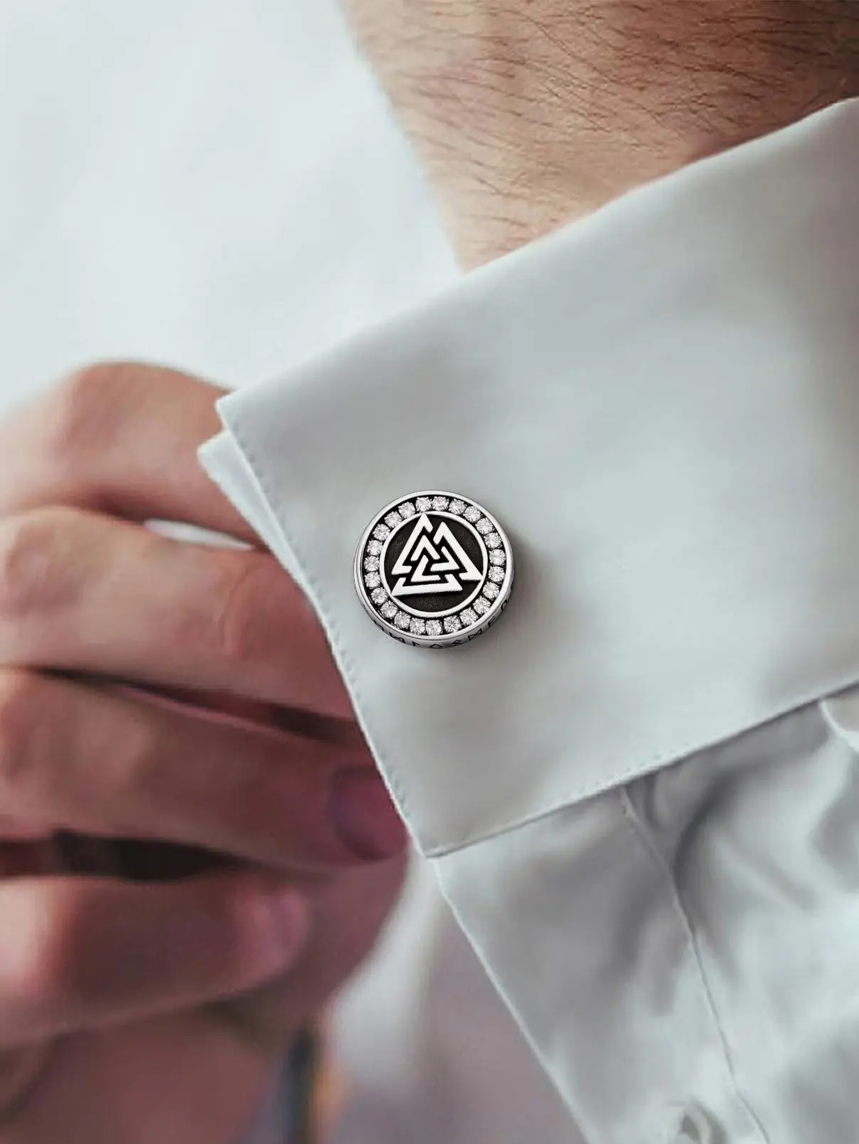 FaithHeart Men's Vintage Round Stainless Steel Cufflinks - Norse Viking Jewellery for Tuxedo Shirts