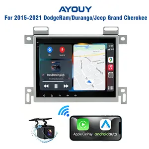 AYOUY 4+64G 8.4 Inch Car Stereo Radio Audio System for Dodge Durango, Ram 1500/2500/3500 & Jeep Grand Cherokee 2015-2021, Android 15 GPS Navi with Wireless CarPlay, Android Auto, Bluetooth, WiFi, FM/RDS, SWC, Backup Camera, Split Screen