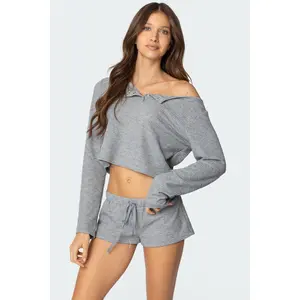 Teddy Cropped Waffle Top Teddy Cropped Waffle Top