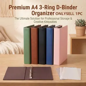 Water-Resistant PU Leather Binder - D-Ring 3-Hole A4 Folder with Anti-Slip Clasp | Lawyer/Teacher/Student/Office Essential | 5 Colors |
