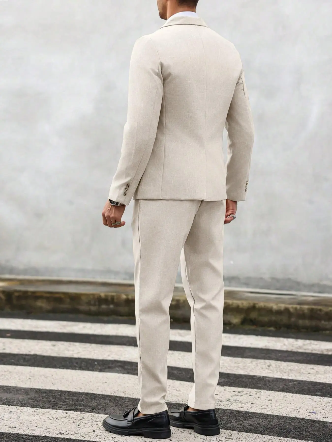 Two-piece Set Men's Solid Color Business Suit Set, Slim Fit Blazer & Pants, Formal  Dress Set for Men, Men's Clothing for All Seasons, Going Out Outfit, Formal  Wear - TikTok Shop