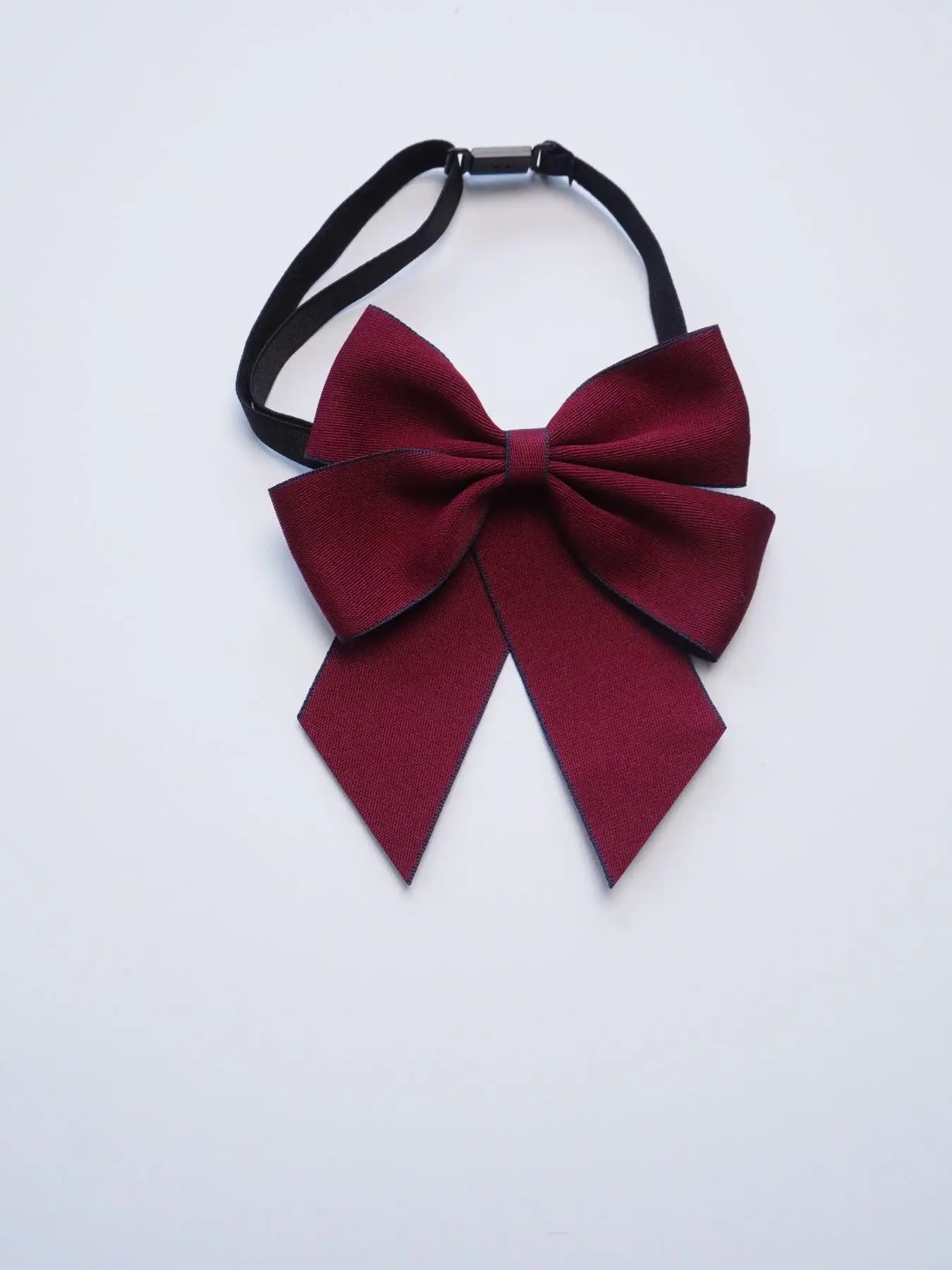 1pcs Jk Uniform Solid Color Trimmed Bow Tie Design, Adjustable Ribbon Butterfly Knot, College Style Shirt Suit Accessory, Regular Width