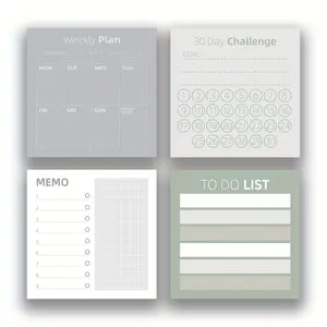 1PC/4pcs 3x3in Post Sticky it Notes set, 50 sheets each, High-Adhesive Productivity Planner Pads for Time Management, Vintage Daily Task Notes for Journal Office School Home,Bulk Retro Stationery Gift, Adhesive Tabs