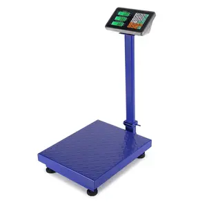Digital Commercial Platform Scale, 660 lbs LCD Display, 0.1 lb Accuracy, LB/KG Switchable, Weight & Price Calculator, Blue Snap Fasteners, Multi-Function & Adjustable