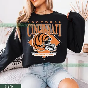 Cincinnati Football Vintage Sweatshirt T-Shirt, Cincinnati Game Day Crewneck, Cincinnati Football Game Day Sweater, Bengals Fan Gift FGD21 6MASR