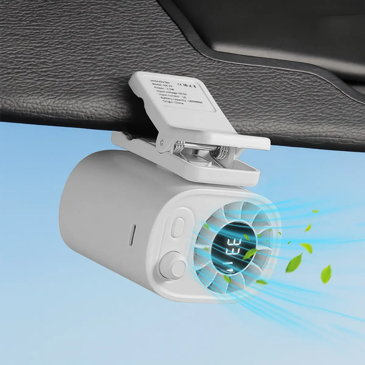 KOMOX Mini Waist Clip-on Fan – 100 Speeds, Portable Rechargeable Personal Fan,Strong Clamp & 360° Rotation, LED Display – Hands-Free Cooling for Cars, Work, Camping, Stroller & Travel