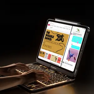 Lecsas Newest High Appearance 360 Swivel Keyboard with transparent case for iPad(not include iPad!!!)